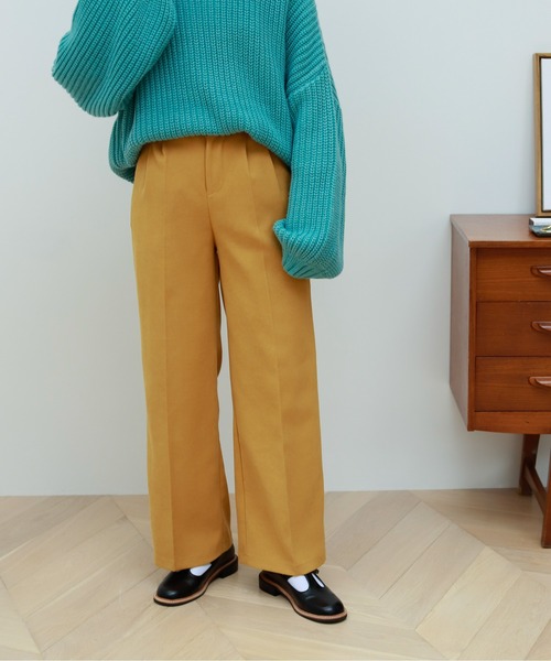 Birthday room（バースデイルーム）の「低身長さん向けSサイズ対応！ピーチツイルシンプルカラーパンツ（その他パンツ・レディース・オフホワイト/ピンク/グリーン/マスタード・SMALL/MEDIUM/LARGE）」の3枚目の写真