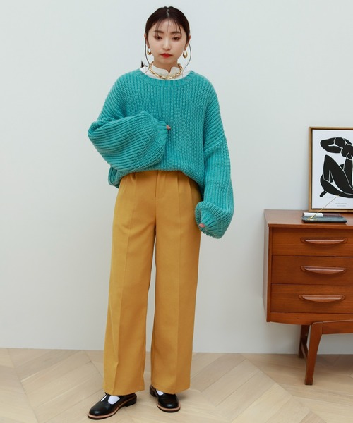 Birthday room（バースデイルーム）の「低身長さん向けSサイズ対応！ピーチツイルシンプルカラーパンツ（その他パンツ・レディース・オフホワイト/ピンク/グリーン/マスタード・SMALL/MEDIUM/LARGE）」の7枚目の写真