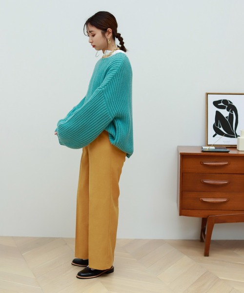 Birthday room（バースデイルーム）の「低身長さん向けSサイズ対応！ピーチツイルシンプルカラーパンツ（その他パンツ・レディース・オフホワイト/ピンク/グリーン/マスタード・SMALL/MEDIUM/LARGE）」の21枚目の写真