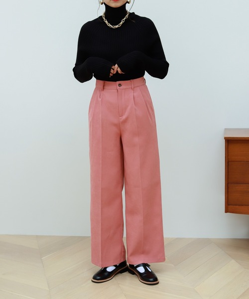 Birthday room（バースデイルーム）の「低身長さん向けSサイズ対応！ピーチツイルシンプルカラーパンツ（その他パンツ・レディース・オフホワイト/ピンク/グリーン/マスタード・SMALL/MEDIUM/LARGE）」の8枚目の写真