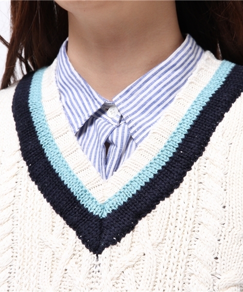 BEAMS BOY（ビームスボーイ）の「BEAMS BOY / 3ゲージ マーセライズ チルデン ベスト（ベスト・レディース・ナチュラル/ロイヤルブルー/ネイビー・ONE SIZE）」の22枚目の写真