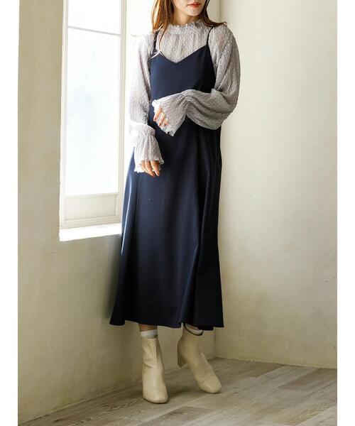 SLURR（スラ―）の「バックリボンマーメイドワンピース（ワンピース・レディース・ベージュ/ネイビー/マスタード/その他8・FREE）」の5枚目の写真