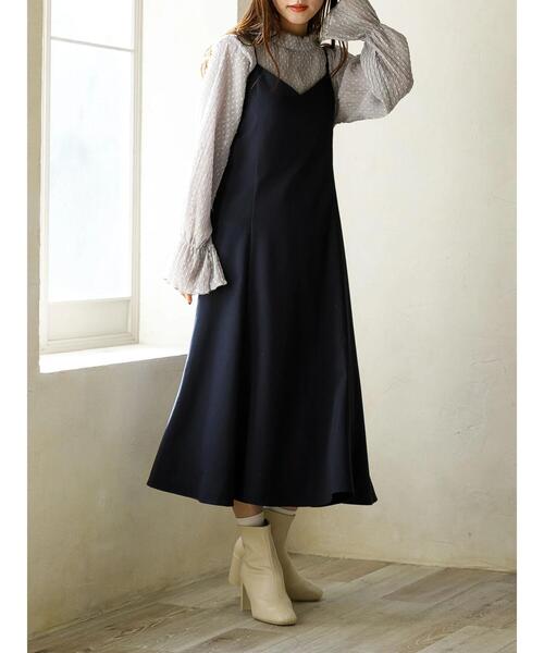 SLURR（スラ―）の「バックリボンマーメイドワンピース（ワンピース・レディース・ベージュ/ネイビー/マスタード/その他8・FREE）」の6枚目の写真