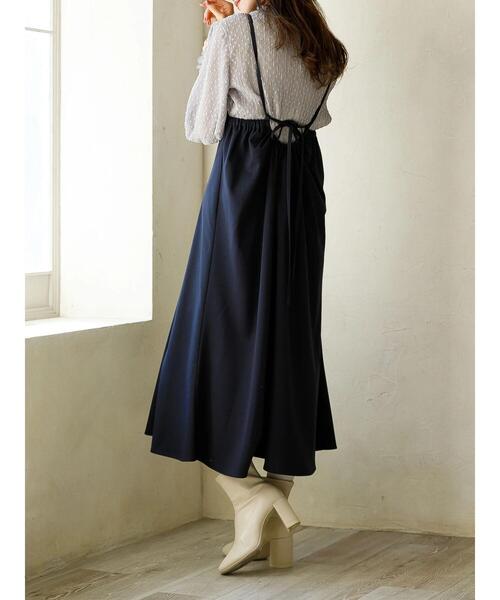 SLURR（スラ―）の「バックリボンマーメイドワンピース（ワンピース・レディース・ベージュ/ネイビー/マスタード/その他8・FREE）」の7枚目の写真