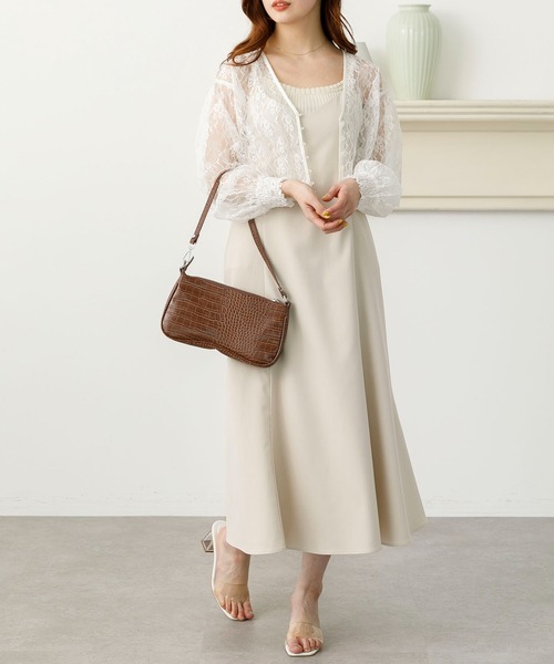 SLURR（スラ―）の「バックリボンマーメイドワンピース（ワンピース・レディース・ベージュ/ネイビー/マスタード/その他8・FREE）」の4枚目の写真