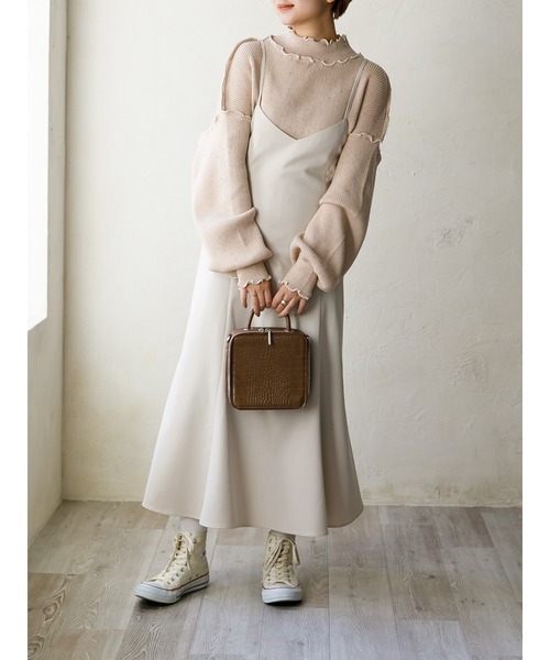 SLURR（スラ―）の「バックリボンマーメイドワンピース（ワンピース・レディース・ベージュ/ネイビー/マスタード/その他8・FREE）」の17枚目の写真