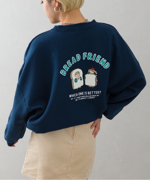 SpRay(スプレイ)の「裏起毛ブレッドフレンズスウェット(スウェット・レディース・ダークグリーン/ブルー/アイボリー/オートミール/スミクロ・FREE)」の5枚目の写真