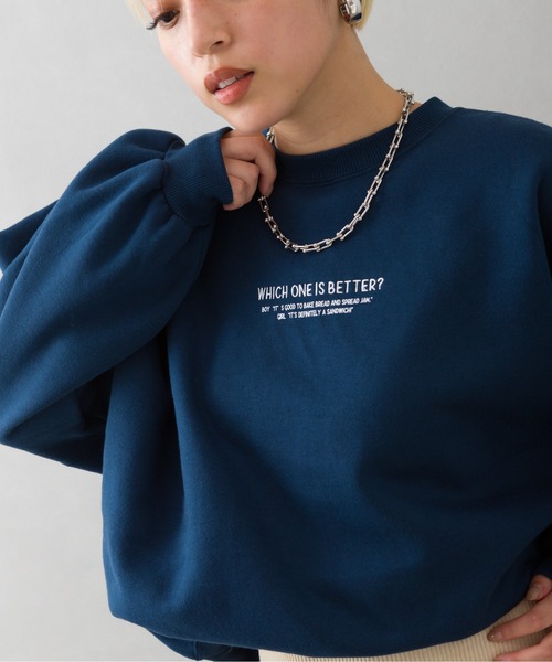 SpRay(スプレイ)の「裏起毛ブレッドフレンズスウェット(スウェット・レディース・ダークグリーン/ブルー/アイボリー/オートミール/スミクロ・FREE)」の12枚目の写真