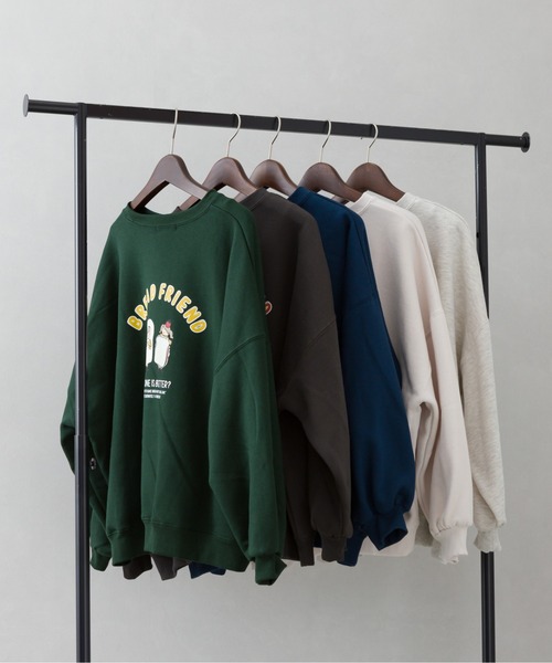 SpRay(スプレイ)の「裏起毛ブレッドフレンズスウェット(スウェット・レディース・ダークグリーン/ブルー/アイボリー/オートミール/スミクロ・FREE)」の8枚目の写真