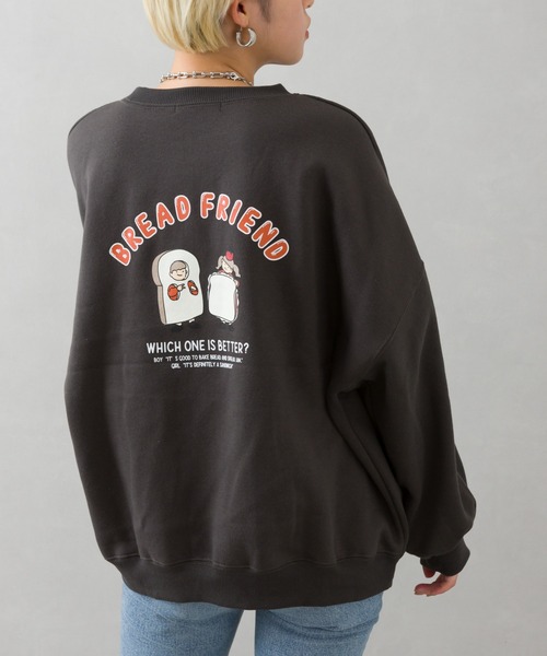 SpRay(スプレイ)の「裏起毛ブレッドフレンズスウェット(スウェット・レディース・ダークグリーン/ブルー/アイボリー/オートミール/スミクロ・FREE)」の7枚目の写真