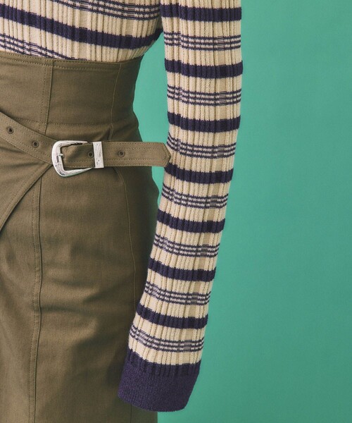 INella（イネラ）の「【INella(イネラ)】マルチボーダータックニット（ニット/セーター・レディース・ベージュ/ブラック/グリーン・FREE）」の22枚目の写真