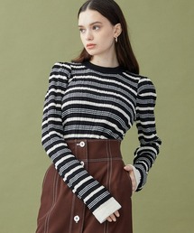 【INella(イネラ)】マルチボーダータックニット
