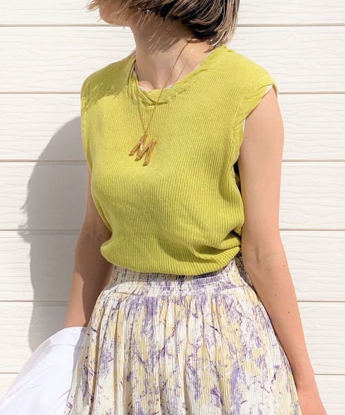 Q(キュー)の「BROSリブノースリニット(ニット/セーター・レディース・チャコールグレー/ライム/アイボリー・MEDIUM)」の13枚目の写真