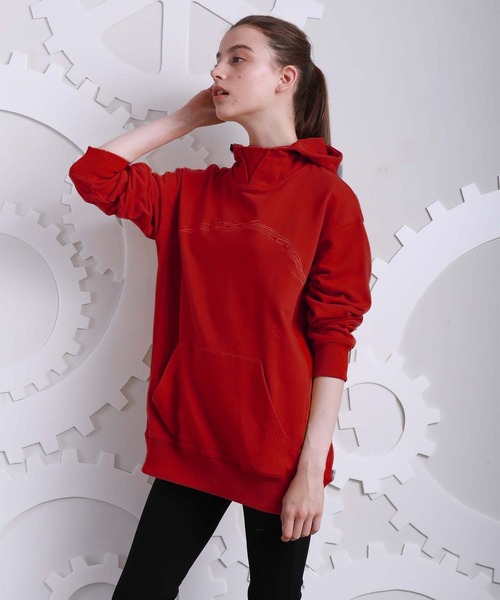 A DEGREE FAHRENHEIT(エーディグリーファーレンハイ)の「【ユニセックスアイテム】HWアート刺繍フーディ(パーカー・メンズ・ブラック/マスタード/オレンジ/ダークグレー/ラベンダー・MEDIUM/LARGE/FREE)」の5枚目の写真