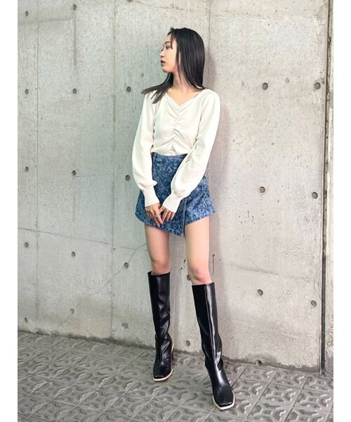 EMODA（エモダ）の「ギャザーパフニット（ニット/セーター・レディース・ホワイト/ブラック/グリーン/パープル・FREE）」の17枚目の写真