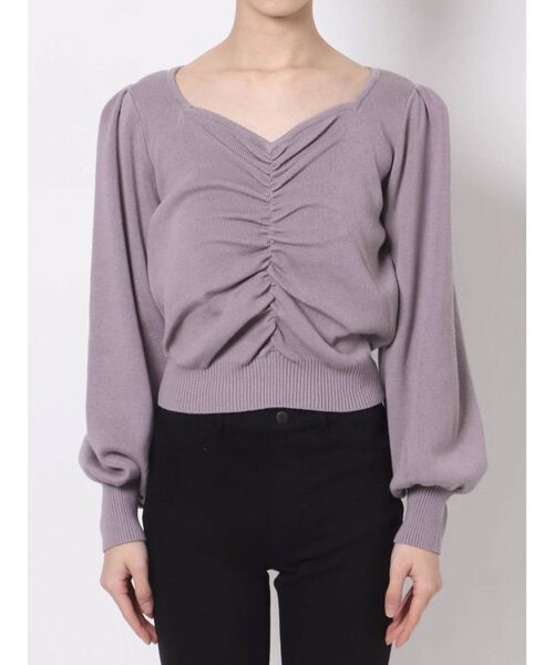 EMODA（エモダ）の「ギャザーパフニット（ニット/セーター・レディース・ホワイト/ブラック/グリーン/パープル・FREE）」の21枚目の写真