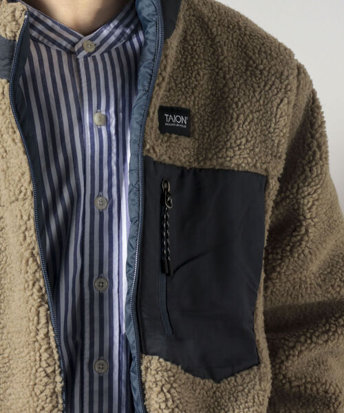 TAION（タイオン）の「【TAION/タイオン】DOWN×BOA REVERSIBLE JACKET ダウン×ボアリバーシブルダウンジャケット（ブルゾン・メンズ・ネイビー/ダークネイビー/ブラック/カーキ・X-LARGE/XX-LARGE/MEDIUM/LARGE）」の12枚目の写真