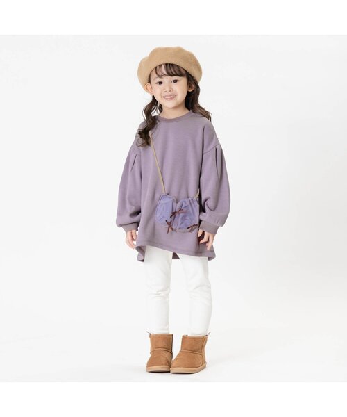 Seraph（セラフ）の「あったか裏シャギーポシェット付きチュニック（チュニック・キッズ・ミント/アイボリー/ラベンダー/チャコール・140/120/95/100/130/90/110/80）」の5枚目の写真