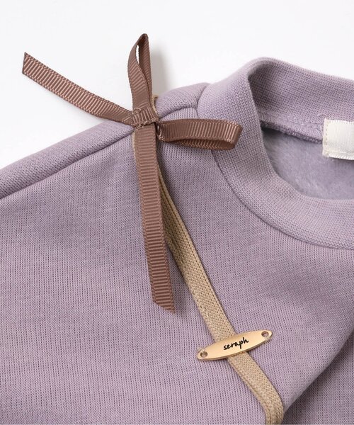 Seraph（セラフ）の「あったか裏シャギーポシェット付きチュニック（チュニック・キッズ・ミント/アイボリー/ラベンダー/チャコール・140/120/95/100/130/90/110/80）」の6枚目の写真