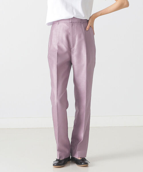 BEAMS LIGHTS（ビームスライツ）の「BEAMS LIGHTS / シャンタン センタープレス パンツ（その他パンツ・レディース・レッド系その他2/ホワイト系その他5/ブラック・38/36）」の3枚目の写真