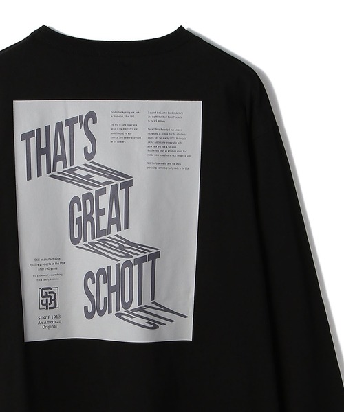 schott（ショット）の「【WEB LIMITED】Schott/ショット/THAT'S GREAT SCHOTT LS T-SHIRT/ザッツ グレイト ショット ロンT（Tシャツ/カットソー・メンズ・ホワイト/ブラック/ダークグリーン・MEDIUM/LARGE/X-LARGE/XX-LARGE）」の3枚目の写真