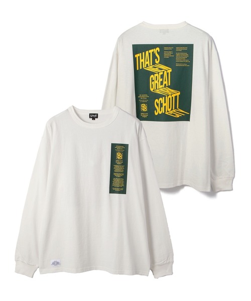 schott（ショット）の「【WEB LIMITED】Schott/ショット/THAT'S GREAT SCHOTT LS T-SHIRT/ザッツ グレイト ショット ロンT（Tシャツ/カットソー・メンズ・ホワイト/ブラック/ダークグリーン・MEDIUM/LARGE/X-LARGE/XX-LARGE）」の7枚目の写真