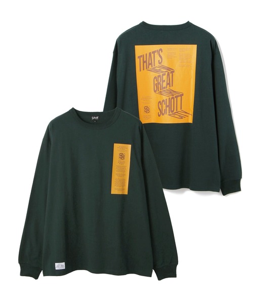 schott（ショット）の「【WEB LIMITED】Schott/ショット/THAT'S GREAT SCHOTT LS T-SHIRT/ザッツ グレイト ショット ロンT（Tシャツ/カットソー・メンズ・ホワイト/ブラック/ダークグリーン・MEDIUM/LARGE/X-LARGE/XX-LARGE）」の9枚目の写真
