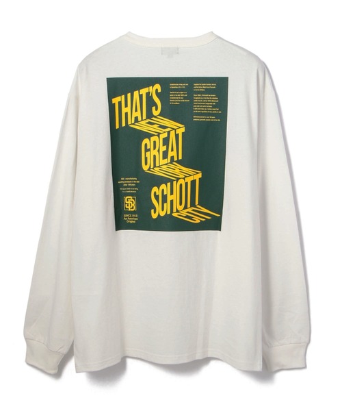 schott（ショット）の「【WEB LIMITED】Schott/ショット/THAT'S GREAT SCHOTT LS T-SHIRT/ザッツ グレイト ショット ロンT（Tシャツ/カットソー・メンズ・ホワイト/ブラック/ダークグリーン・MEDIUM/LARGE/X-LARGE/XX-LARGE）」の10枚目の写真