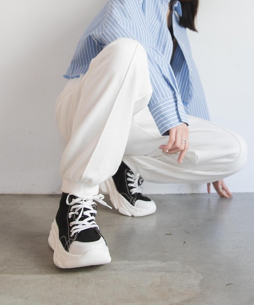 WEGO(ウィゴー)の「WEGO/ボリュームハイカットスニーカー(スニーカー・レディース・パープル/ブラック/ホワイト/グリーン・LARGE/MEDIUM)」の22枚目の写真