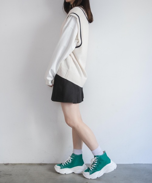 WEGO(ウィゴー)の「WEGO/ボリュームハイカットスニーカー(スニーカー・レディース・パープル/ブラック/ホワイト/グリーン・LARGE/MEDIUM)」の10枚目の写真