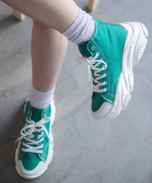 WEGO(ウィゴー)の「WEGO/ボリュームハイカットスニーカー(スニーカー・レディース・パープル/ブラック/ホワイト/グリーン・LARGE/MEDIUM)」の6枚目の写真