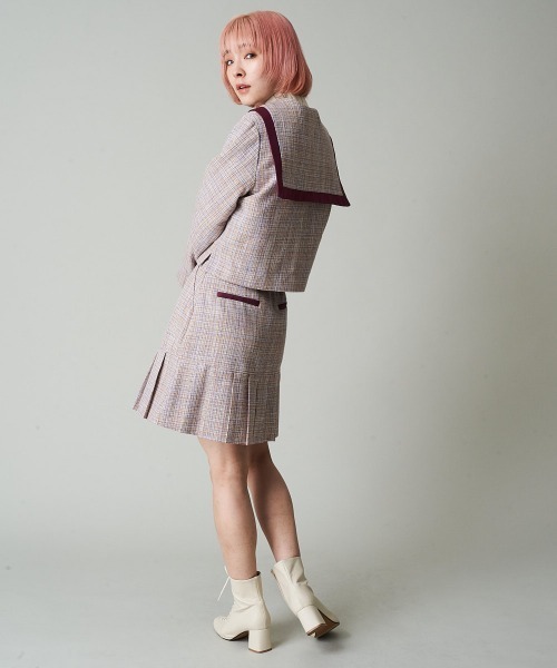 A de a.v.v（アードアー・ヴェ・ヴェ）の「【SET UP対応】ツイードビッグカラージャケット（その他アウター・レディース・パープル/オレンジ系その他・39）」の19枚目の写真