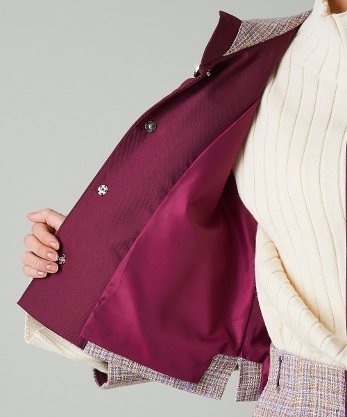 A de a.v.v（アードアー・ヴェ・ヴェ）の「【SET UP対応】ツイードビッグカラージャケット（その他アウター・レディース・パープル/オレンジ系その他・39）」の9枚目の写真