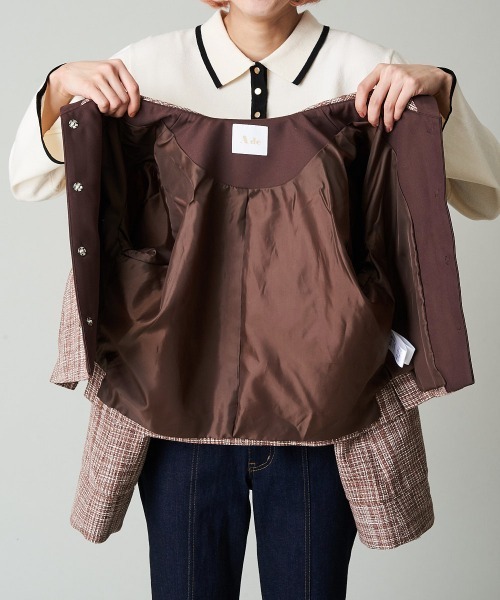 A de a.v.v（アードアー・ヴェ・ヴェ）の「【SET UP対応】ツイードビッグカラージャケット（その他アウター・レディース・パープル/オレンジ系その他・39）」の8枚目の写真