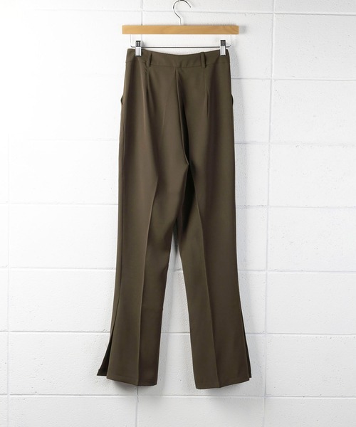 me+em select（ミームセレクト）の「【 選べる4サイズ／6色展開 】ハイウエストサイドスリットフレアスラックス（スラックス・レディース・ブラック/ブラウン/グレー/ブルー/アイボリー/ダークベージュ・SMALL/MEDIUM/LARGE/X-LARGE）」の16枚目の写真