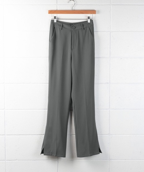 me+em select（ミームセレクト）の「【 選べる4サイズ／6色展開 】ハイウエストサイドスリットフレアスラックス（スラックス・レディース・ブラック/ブラウン/グレー/ブルー/アイボリー/ダークベージュ・SMALL/MEDIUM/LARGE/X-LARGE）」の10枚目の写真