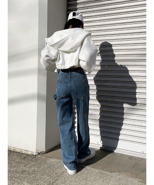 ENVYM（アンビー）の「ダメージペインターＰＴ（デニムパンツ・レディース・ブラック/ブルー・M/S）」の7枚目の写真