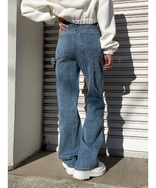 ENVYM（アンビー）の「ダメージペインターＰＴ（デニムパンツ・レディース・ブラック/ブルー・M/S）」の10枚目の写真