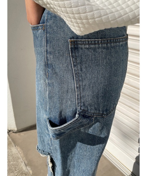 ENVYM（アンビー）の「ダメージペインターＰＴ（デニムパンツ・レディース・ブラック/ブルー・M/S）」の19枚目の写真