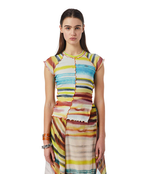 DIESEL（ディーゼル）の「レディース 半袖 Tシャツ カラフル グラデーション トップス（Tシャツ/カットソー・レディース・ブラック/ホワイト系その他・LARGE/SMALL/MEDIUM/X-LARGE）」の14枚目の写真