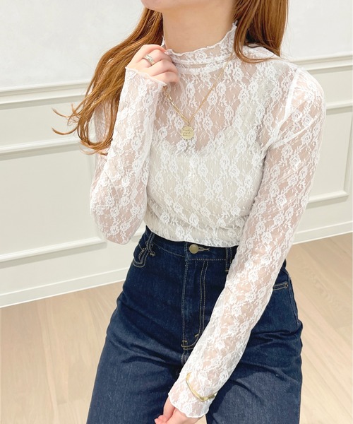 apres jour（アプレジュール）の「レースインナー【ZOZOTOWN限定アイテム】（Tシャツ/カットソー・レディース・ブラック/オフホワイト/ピンク・X-LARGE/フリー）」の9枚目の写真