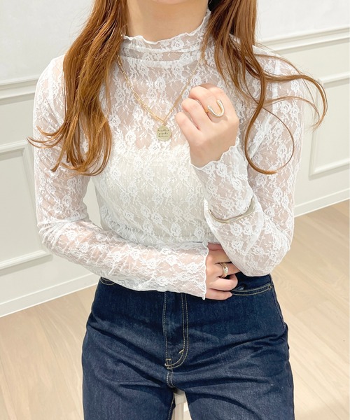 apres jour（アプレジュール）の「レースインナー【ZOZOTOWN限定アイテム】（Tシャツ/カットソー・レディース・ブラック/オフホワイト/ピンク・X-LARGE/フリー）」の12枚目の写真