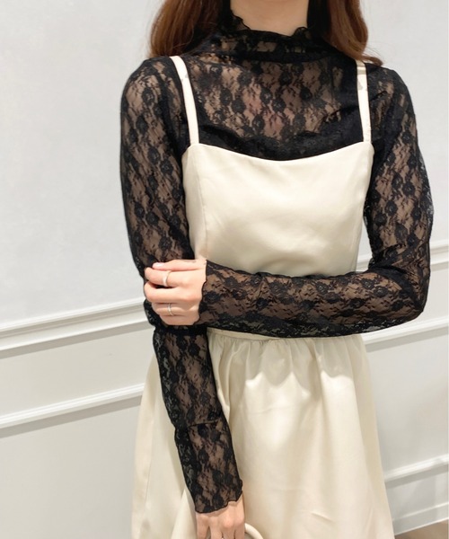 apres jour（アプレジュール）の「レースインナー【ZOZOTOWN限定アイテム】（Tシャツ/カットソー・レディース・ブラック/オフホワイト/ピンク・X-LARGE/フリー）」の18枚目の写真