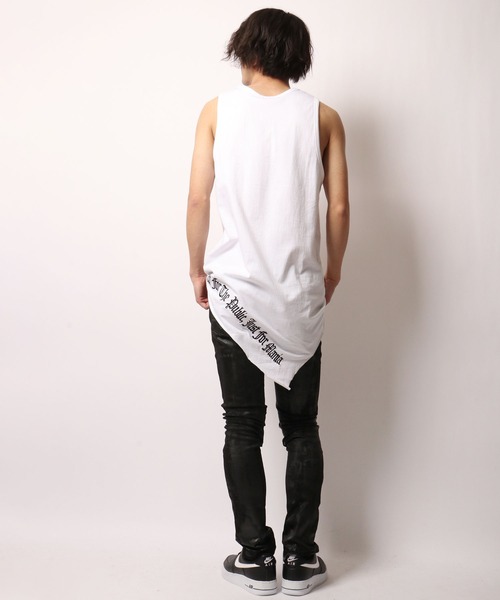 ByTheR(バイザアール)の「BYTHER 韓国ブランド 刺繍イレギュラーヘムタンクトップ(タンクトップ・メンズ・ブラック/ホワイト・FREE)」の7枚目の写真
