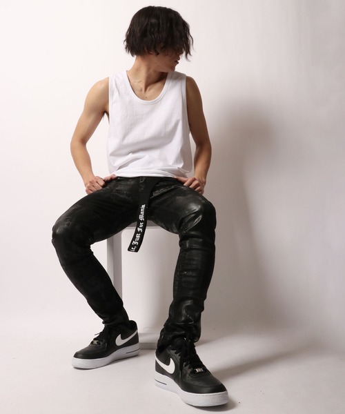 ByTheR(バイザアール)の「BYTHER 韓国ブランド 刺繍イレギュラーヘムタンクトップ(タンクトップ・メンズ・ブラック/ホワイト・FREE)」の8枚目の写真