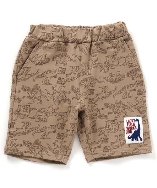 F.O.KIDS（エフオーキッズ）の「恐竜総柄カットソーハーフパンツ 5分丈（その他パンツ・キッズ・カーキ/グレー/ベージュ・90/120/130/80/140/95/110/100）」の2枚目の写真