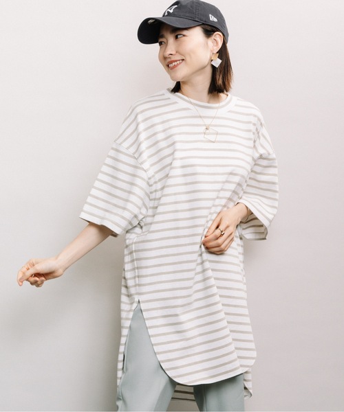 ELVENCE DEUX(エルベンスドゥ)の「ボーダービックT(Tシャツ/カットソー・レディース・ベージュ/その他・FREE)」の19枚目の写真