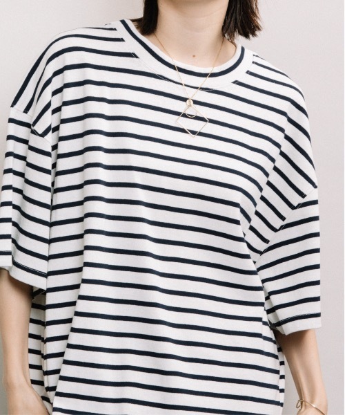 ELVENCE DEUX(エルベンスドゥ)の「ボーダービックT(Tシャツ/カットソー・レディース・ベージュ/その他・FREE)」の3枚目の写真
