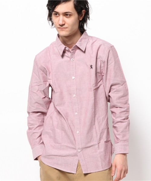 GIORDANO（ジョルダーノ）の「[GIORDANO]ライオン刺繍オックスシャツ（シャツ/ブラウス・メンズ・ネイビー/サックスブルー/ブルー系その他/オレンジ/ブルー/ホワイト/レッド・LARGE/SMALL/MEDIUM）」の6枚目の写真