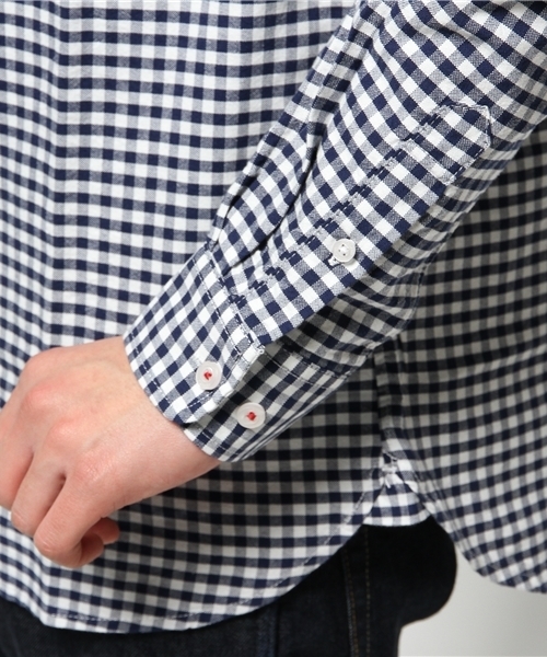 GIORDANO（ジョルダーノ）の「[GIORDANO]ライオン刺繍オックスシャツ（シャツ/ブラウス・メンズ・ネイビー/サックスブルー/ブルー系その他/オレンジ/ブルー/ホワイト/レッド・LARGE/SMALL/MEDIUM）」の16枚目の写真